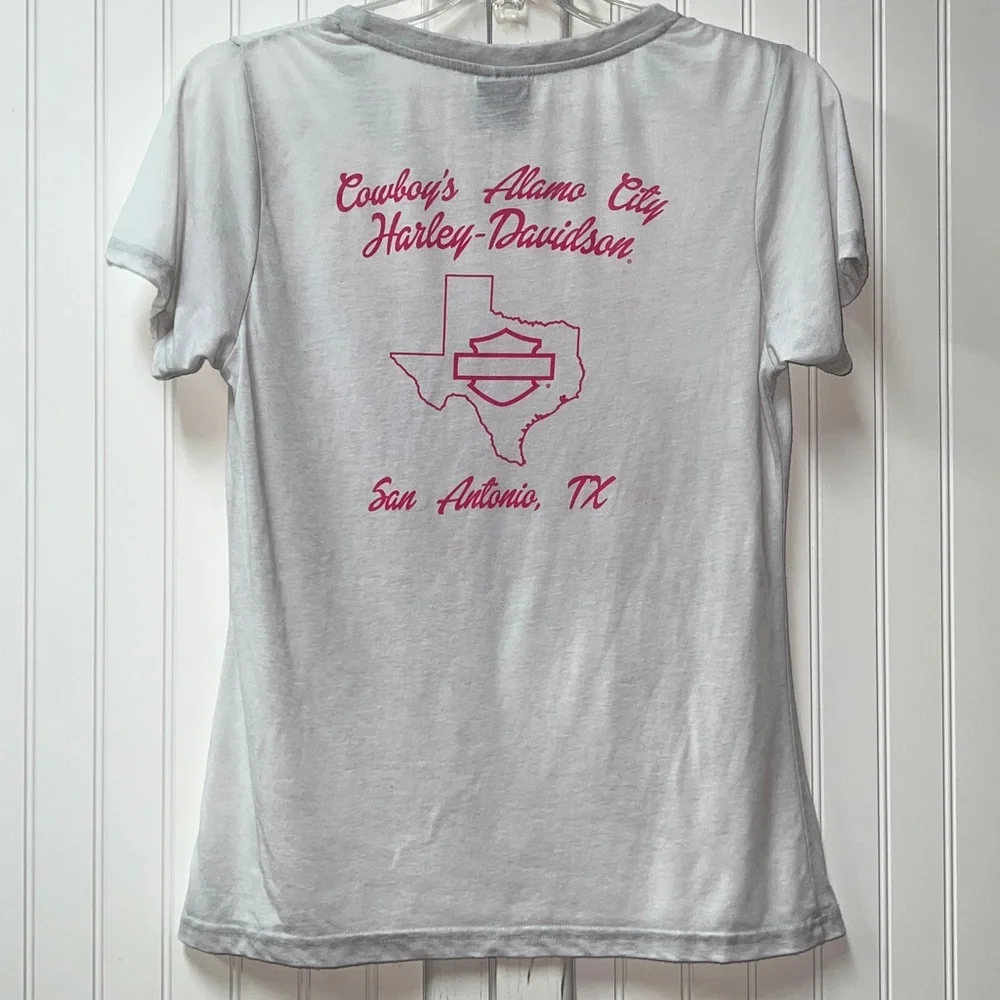 Harley Davidson Shirt XL Pink Rhinestone - Picture 3 of 5